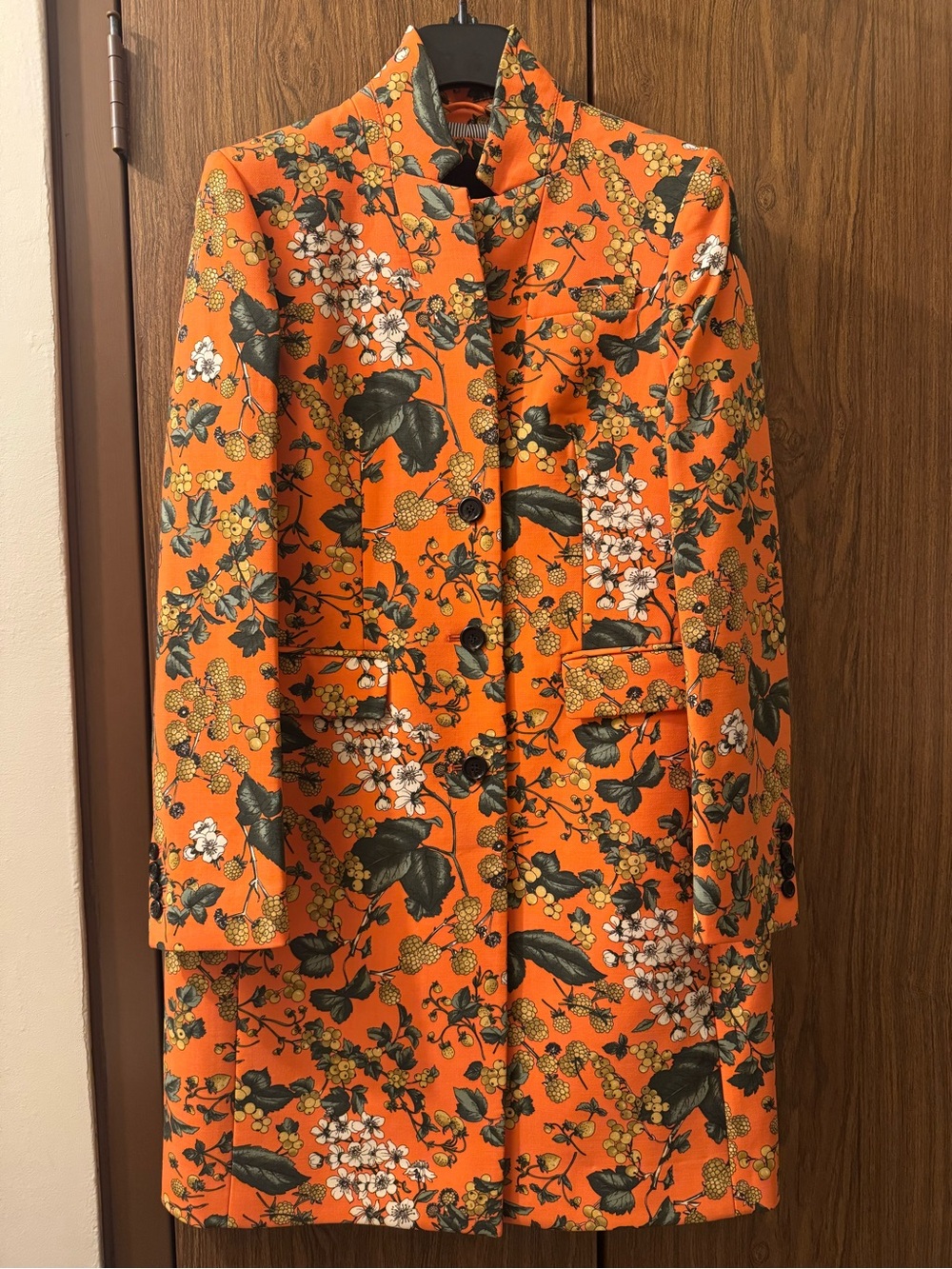 NWT J. Crew Collection Ratti Regent Top Coat Terracotta Floral Wool Blend Size 6 - Picture 1 of 16